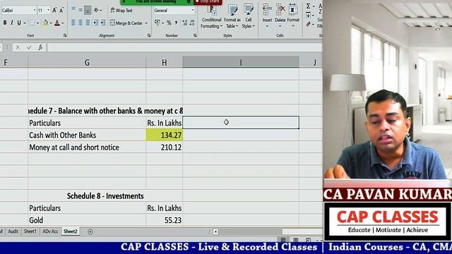 CA INTER | Adv Accounting | Banking Companies  | CAP CLASSES