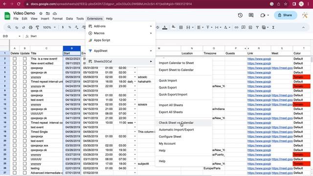 How to sync Google Calendars with Google Sheets using Sheets2GCal. смотреть онлайн