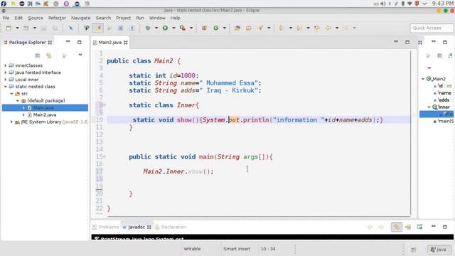 106 Java advanced Static nested Class كلاس متداخل وثابت смотреть онлайн