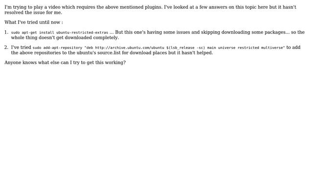 Ubuntu: How to install mpeg-4 aac and h.264 decoder on Ubuntu 10.10? смотреть онлайн