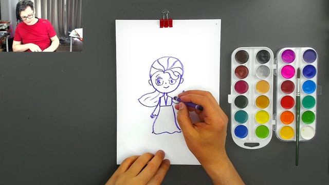 Как нарисовать Эльзу из Холодное сердце смотреть онлайн