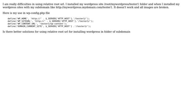 Wordpress: Relative Root Url For Sub domain name смотреть онлайн