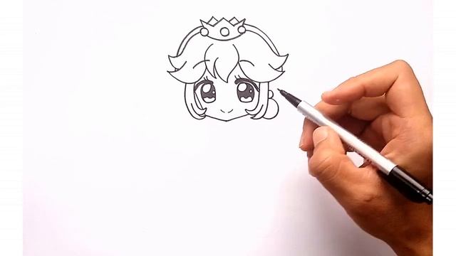 How to Draw Princess Peach | Super Mario step by step easy Tutorial смотреть онлайн