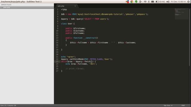 PHP MySQL/PDO Tutorial in Hindi/Urdu (Fetching Data in Class) | Part-4 смотреть онлайн
