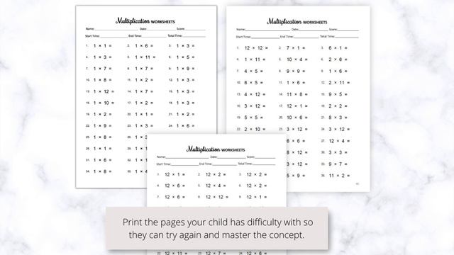 Multiplication Worksheets Printable (PDF) смотреть онлайн