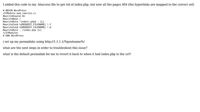 Wordpress: removed index.php now all pages 404 смотреть онлайн
