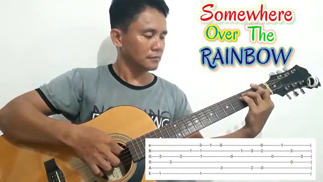 Somewhere over the rainbow fingerstyle cover w/ guitat tutorial /tabs смотреть онлайн