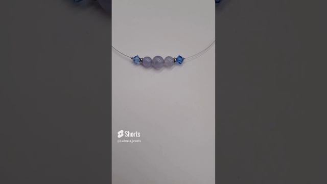 #shorts Еще один стильный чокер. На этот раз из голубого агата и хрусталя. смотреть онлайн