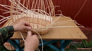 Плетение лентой из ивового прута АЖУРНОЙ корзины. Тоже "послойное" быстрое, качественное.