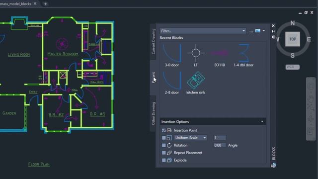 AutoCAD 2020 | Blocks Palette смотреть онлайн