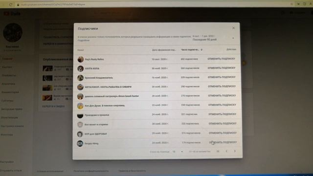 Как узнать кто отписался от твоего канала на Ютуб смотреть онлайн