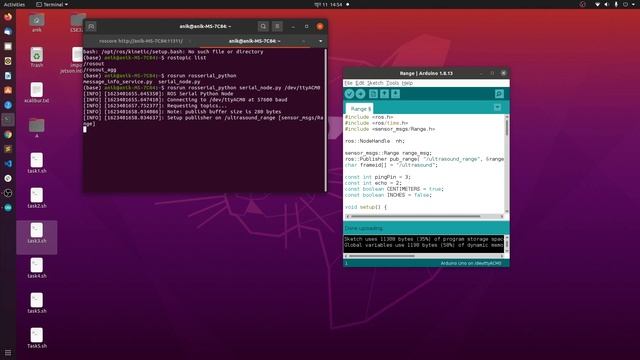 ROS | Rosserial using Arduino Ultrasonic Sensor HC SR04 смотреть онлайн