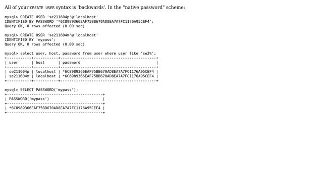 Databases: MySQL user password vs authentication_string (2 Solutions!!) смотреть онлайн