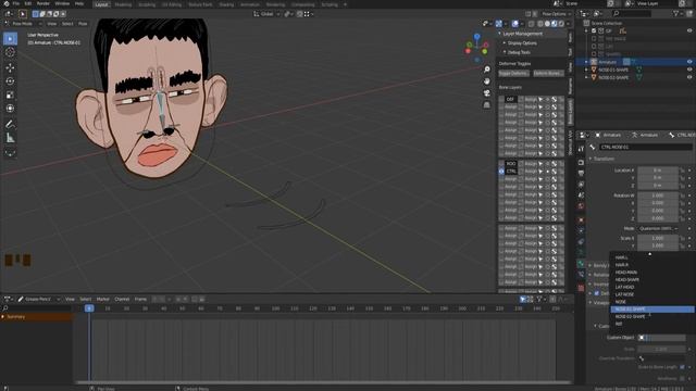 Blender 2.83 Риг Головы 2D персонажа для анимации в перекладке Урок 3 ч.2 Создаем Контроллеры Носа смотреть онлайн