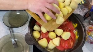 Хашлама в казане на плите