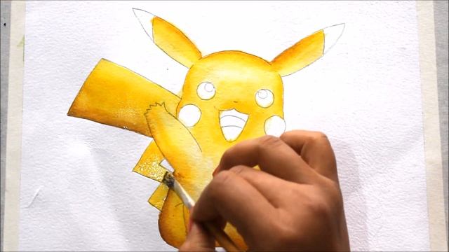 PIKACHU WATERCOLOR PAINTING