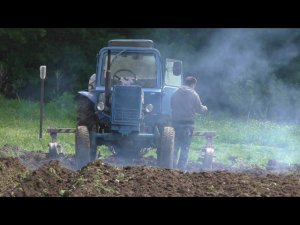 #174 Нарезка борозд под картошку трактором МТЗ-80 с крн 2.8