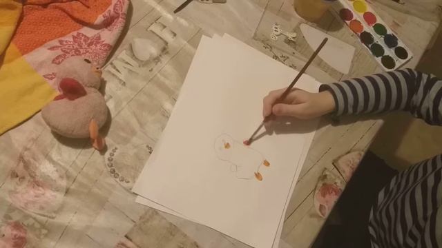 Рисуем утёнка 《 утёнок на маслинице 》 смотреть онлайн
