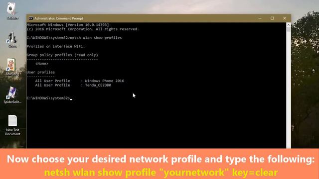 Show Your Saved Networks' Passwords By Using CMD Windows 10