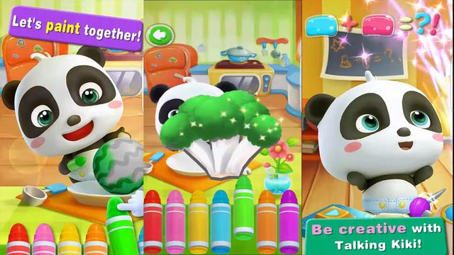 Baby Panda Learning To Color Food, Talk To Kiki, Babybus Kids Games смотреть онлайн