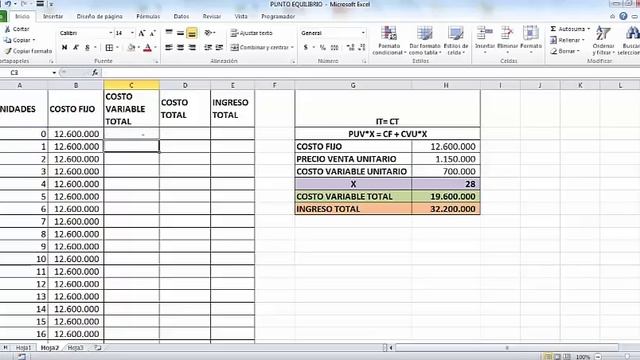 como calcular y graficar el punto de equilibrio en excel 2010 смотреть онлайн