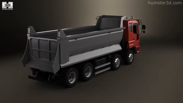 Daewoo Super Novus Tipper Truck 4-axle 2008 by 3D model store Humster3D.com смотреть онлайн