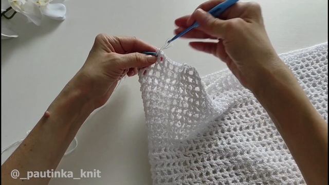 Шикарная Туника-сетка Крючком #_pautinka_knit #туникакрючком #платье #каксвязать