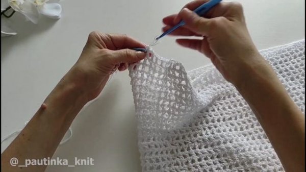 Шикарная Туника-сетка Крючком #_pautinka_knit #туникакрючком #платье #каксвязать