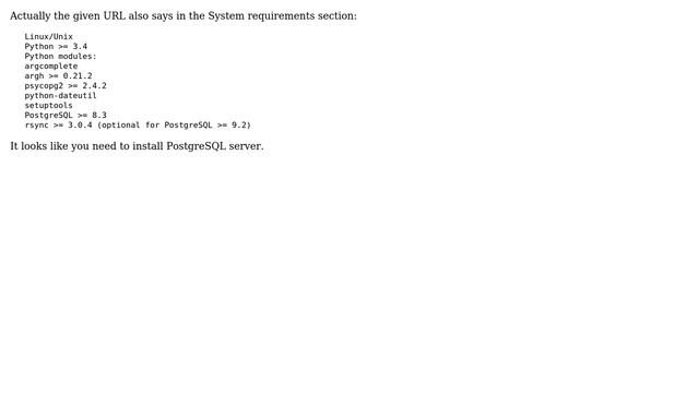 How to install Barman with pg_receivewal and pg_basebackup without install PostgreSQL server? смотреть онлайн