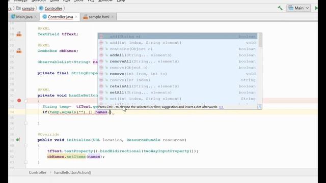JavaFX Tutorial - Observable List example with Combo Box смотреть онлайн