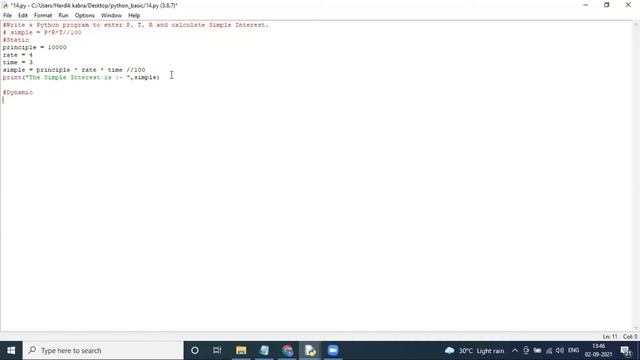 Python Basic 14 || Write a Python program to enter P, T, R and calculate Simple Interest. смотреть онлайн