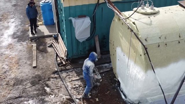 Утепление цистерны для разогрева битума. смотреть онлайн