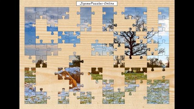 Jigsaw Puzzle - Landscape, Sunset, Autumn, Snow, Nature смотреть онлайн