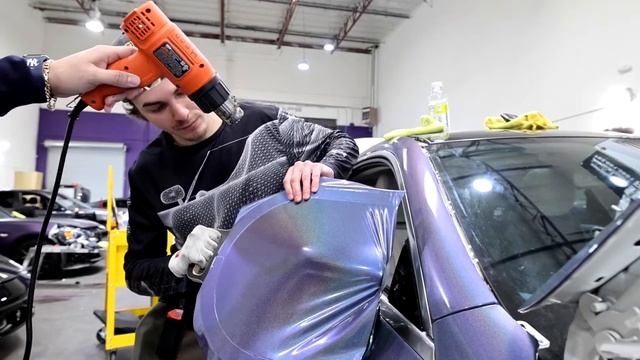 PPF Las Vegas | Ferrari 458 Color Change Paint Protection Film Installation | Purple Flare Wraps смотреть онлайн