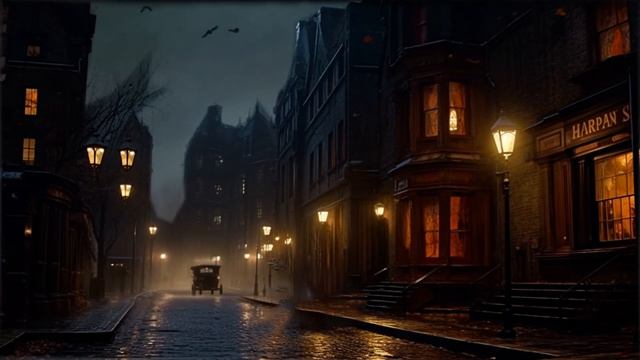 Victorian Ambience LONDON'S MYSTERY - The Dark Alley - 8 Hours Horses, Crows Sounds,White Noise смотреть онлайн