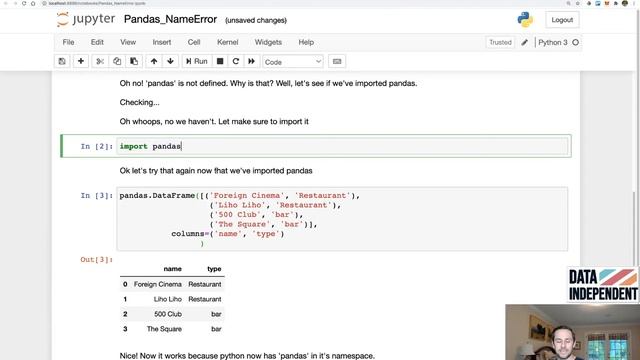 NameError Pandas: How To Fix смотреть онлайн