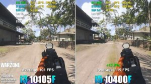 i3 10105F vs i5 10400F Test in 8 Games (2022)