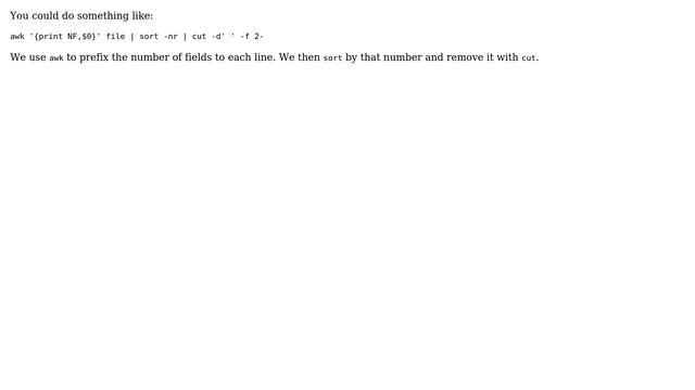 Unix & Linux: Sort lines by number of words per line (4 Solutions!!) смотреть онлайн