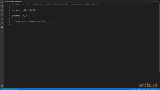 Python - Ejercicio 124: Comprobar si Múltiples Variables Contienen el Mismo Valor смотреть онлайн