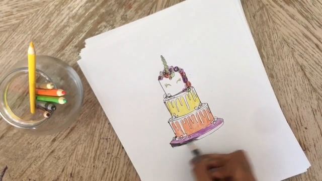 Halloween Unicorn Cake Sketch Time Lapsed смотреть онлайн