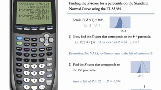 Inverse Normal Distribution Calculations for TI-83 & TI-84 смотреть онлайн