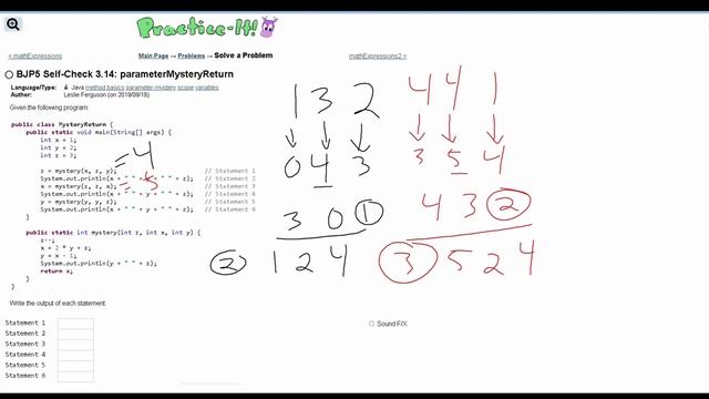 Java Practice It || 3.14 parameterMysteryReturn || method basics смотреть онлайн