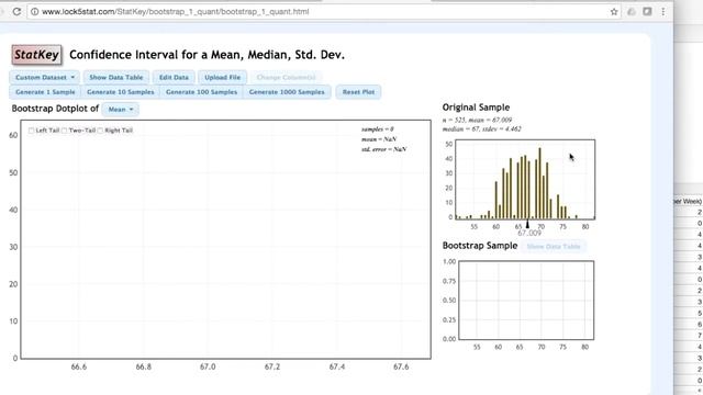 STAT 200, Lesson 6 -- StatKey Bootstrap CI of Mean Height of STAT 200 Students смотреть онлайн