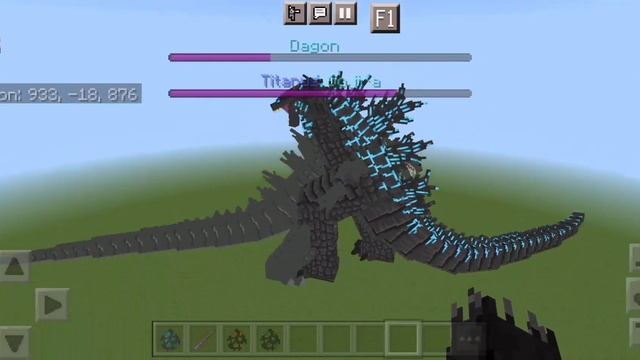 Titanus Gojira VS Godzilla (2014) And Dagon (Minecraft Mob Battle) смотреть онлайн