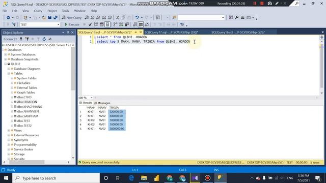 Hành trình tự học SQL Server cùng MCI.- Buổi 17 - SELECT TOP, SELECT TOP PERCENT смотреть онлайн