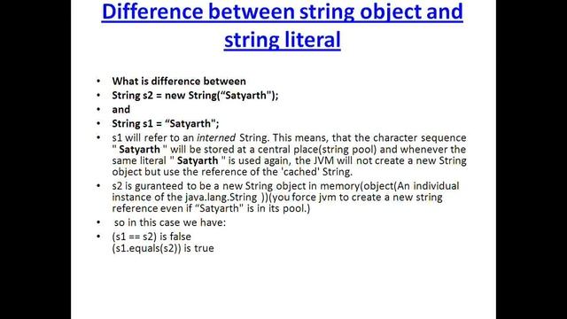 Difference between string object and string literal смотреть онлайн