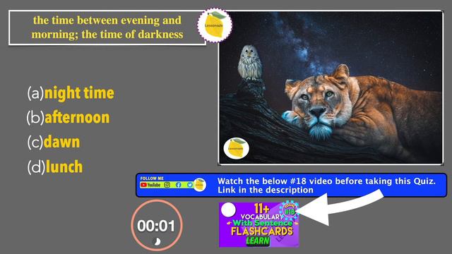 (#18) 11 Plus Vocabulary Quiz | 11 plus english vocabulary | #Lessonade смотреть онлайн