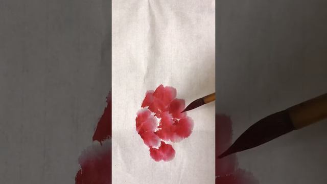 #shorts.Peony flower. Watercolor in Chinese brush painting style. смотреть онлайн