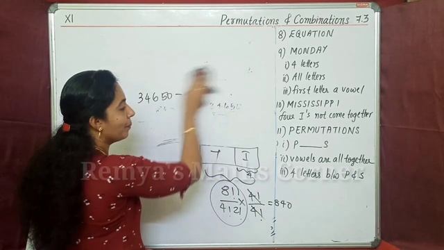 Exercise 7.3 Permutations and combinations Part 9 Plus One Maths Chapter 7 Malayalam/English смотреть онлайн