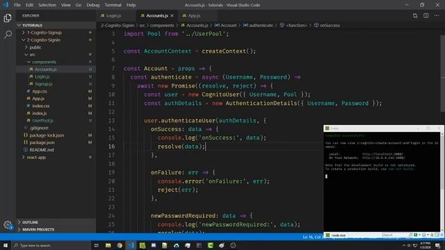 AWS Cognito + React JS Tutorial: Getting Sessions and Logging out (2020) [Cognito Episode #3] смотреть онлайн